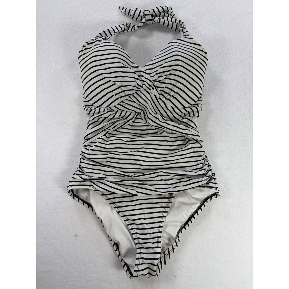 Victoria's Secret The Unforgettable One Piece Swimsuit Stripe Ruched 34D